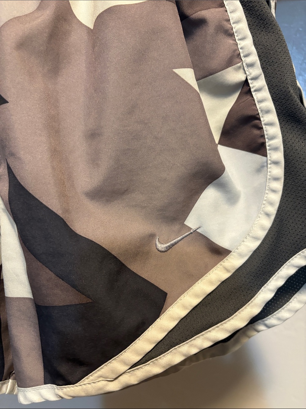 Nike Women's Camouflage-Print Athletic Shorts in Brown, Beige and Black - Picture 2 of 4